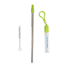 KP9694-THERMOSPHERE TELESCOPIC STAINLESS STRAW IN CASE-Lime Green
